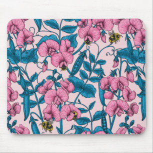 Sweet peas and bumblebees 2 mouse mat