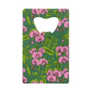 Sweet peas and bumblebees, green and pink