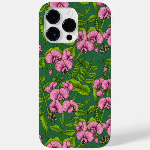 Sweet peas and bumblebees, green and pink Case-Mate iPhone 14 pro max case