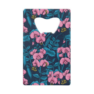 Sweet peas and bumblebees, pink and blue