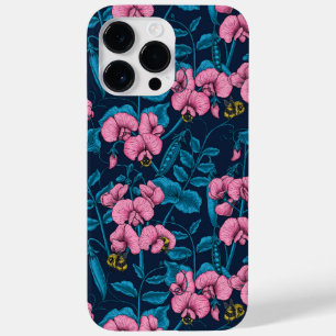 Sweet peas and bumblebees, pink and blue Case-Mate iPhone 14 pro max case