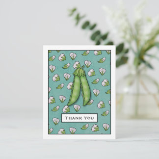Sweet Peas Baby Shower Flat Thank You Card