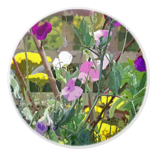 SWEET PEAS CERAMIC KNOB