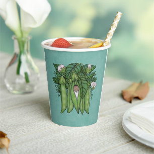 Sweet Peas Ethnic Garden Themed Baby Shower Paper Cups