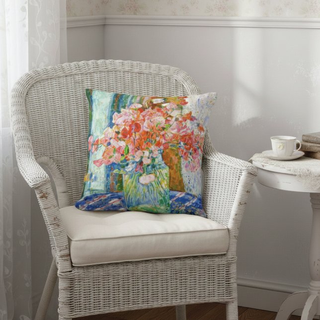 Sweet Peas Glass Jar Theo van Rysselberghe Cushion (Creator Uploaded)