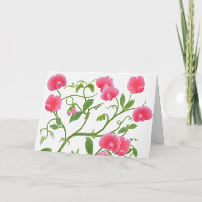 Sweet Peas Happy Birthday Card (Front)