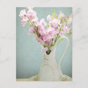 Sweet Peas in Antique Vase Postcard