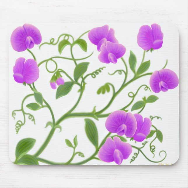 Sweet Peas in Purple Mousepad (Front)