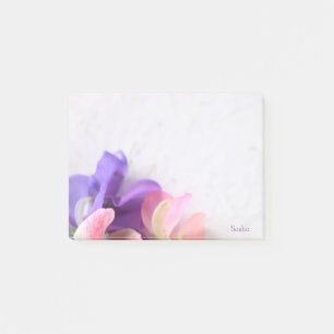Sweet peas on textured paper post-it notes