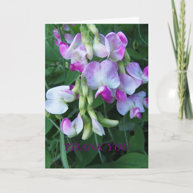 Sweet Peas/Thankful Thank You Card (Front)