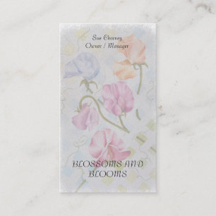 SWEET PEAS WATERCOLOR FLOWER BUSINESS CARDS
