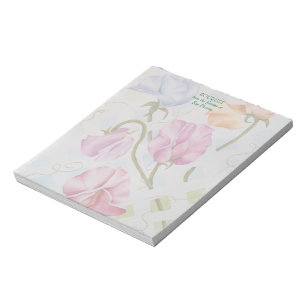 SWEET PEAS WATERCOLOR FLOWER NOTE PAD