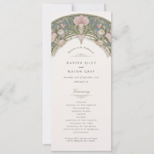 Sweet Peas Wedding Ceremony Program Invitation