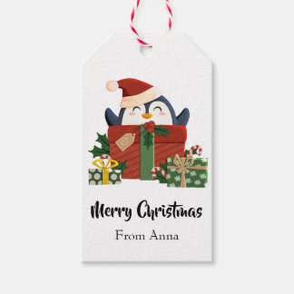 Sweet penguin wishes merry Christmas Gift Tags