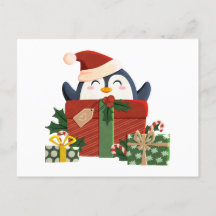 Sweet penguin wishes merry Christmas