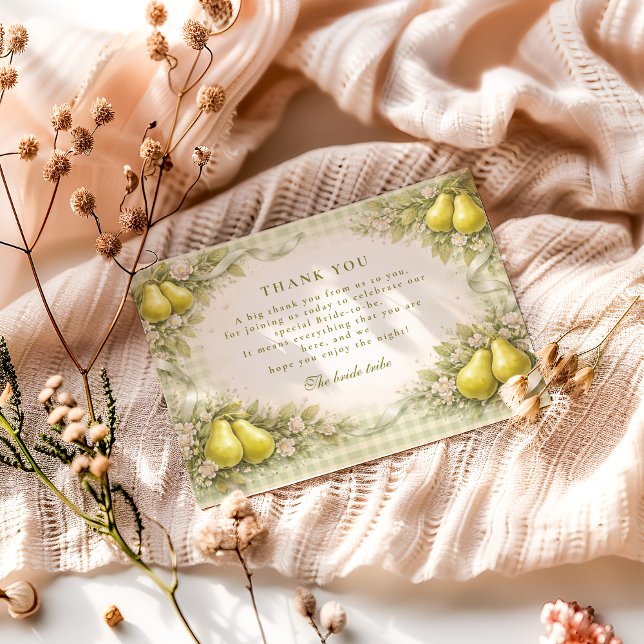 Sweet Perfect Pair Pear Bridal Shower Thank You Card (Creator Uploaded)
