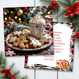 Sweet Personalized Christmas Coffee and Cookies Card