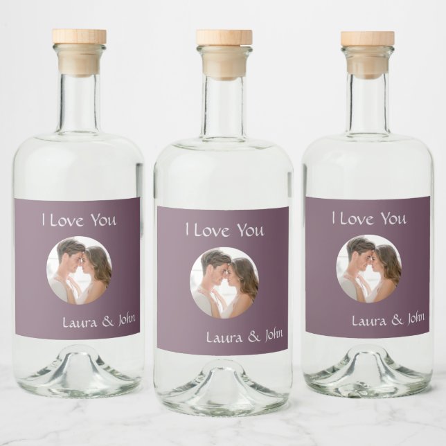 Sweet Personalized Couple Photo & Names Label Set (Bottles)