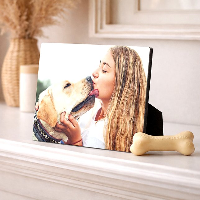 Sweet Pet Kiss Photo Modern Photo Plaque (Creator Uploaded)