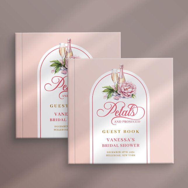 Sweet petals and prosecco blush gold guest book (Sweet petals and prosecco blush gold guest book)