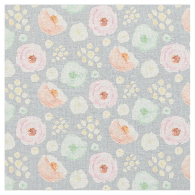 Sweet Petals in grey | Fabric (Close Up)
