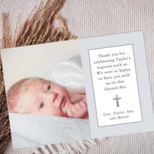 Sweet Photo Baptism Thank You Card