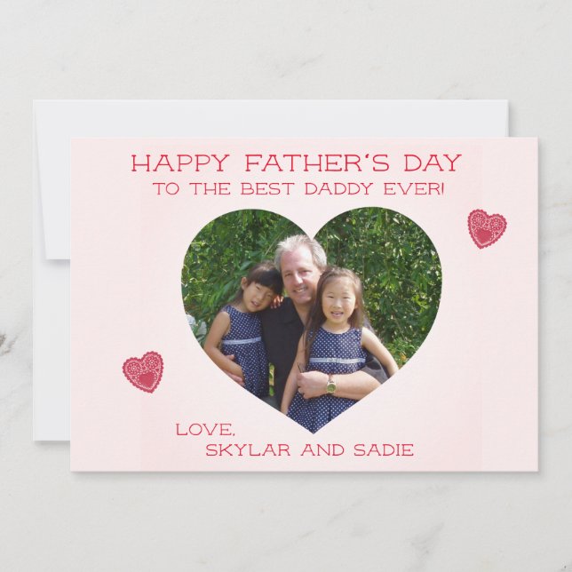 Sweet Photo Cutout Happy Father's Day  Holiday Card (Front)
