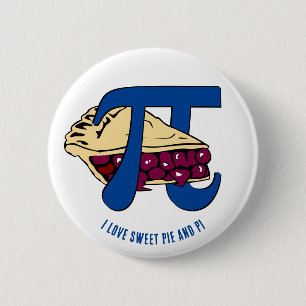 SWEET PIE AND PI Cherry Pi Day 6 Cm Round Badge