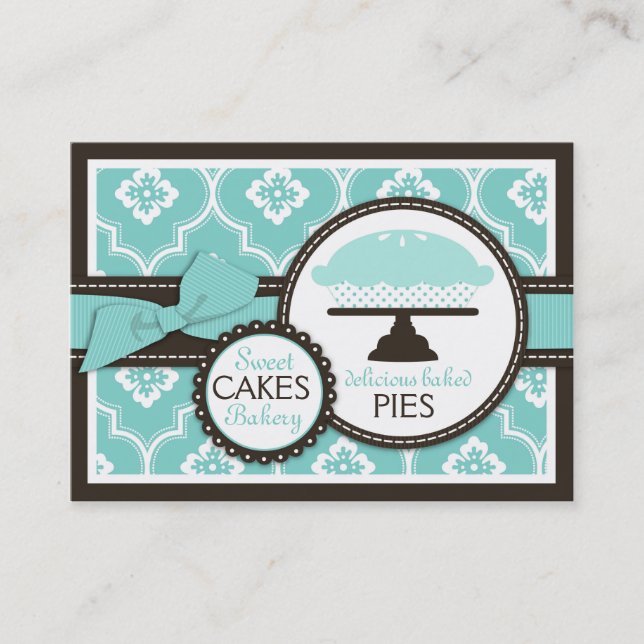 Sweet Pie Business Card Turquoise (Front)