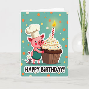 Sweet Pig Birthday Card