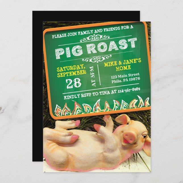 SWEET PIG ROAST PARTY Invitation (Front/Back)