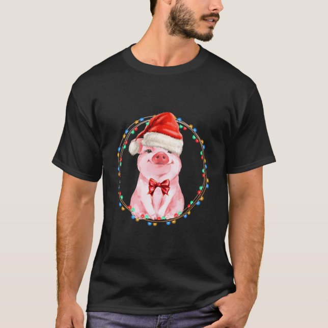 Sweet Pig With Santa Pig T-Shirt (Front)