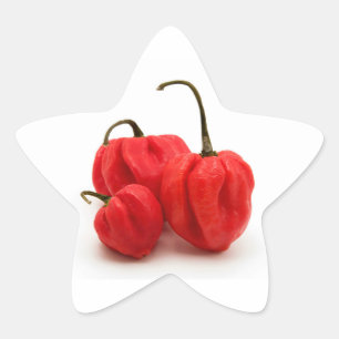 Sweet pimento peppers star sticker