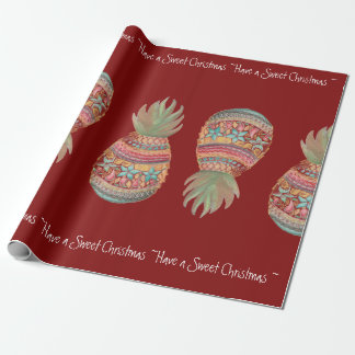 Sweet Pineapple Christmas Wrapping Red Wrapping Paper