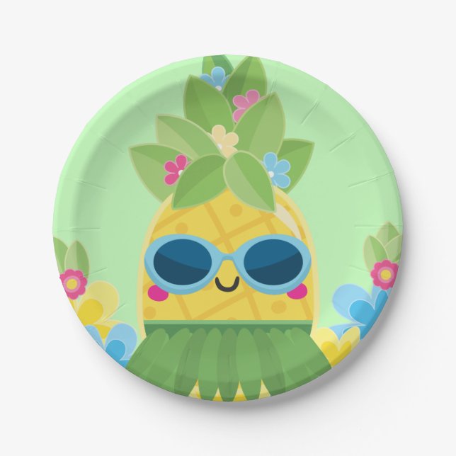 Sweet Pineapple Girls Ms Onederful First Birthday  Paper Plate (Front)