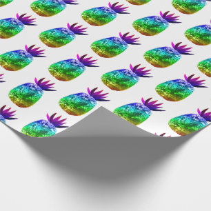 Sweet Pineapple Whimsical Rainbow Pattern Gift Wrapping Paper