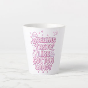 Sweet Pink Aesthetic Puffy Font Latte Mug