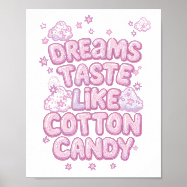 Sweet Pink Aesthetic Puffy Font Poster (Front)