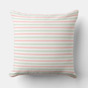 Sweet Pink and Fresh Mint Striped Cushion
