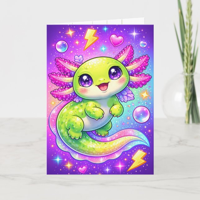 Sweet Pink and Purple Birthday Card for Girls (Front)