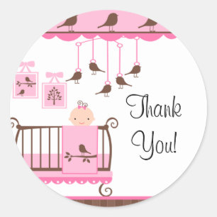 Sweet Pink Baby RoomThank You Sticker