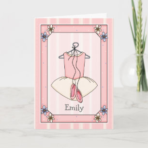 Sweet Pink Ballet Personalised Greeting Card