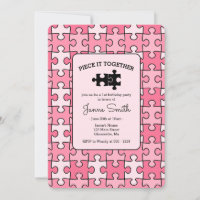 Sweet Pink Black Piece It Together Puzzle Birthday