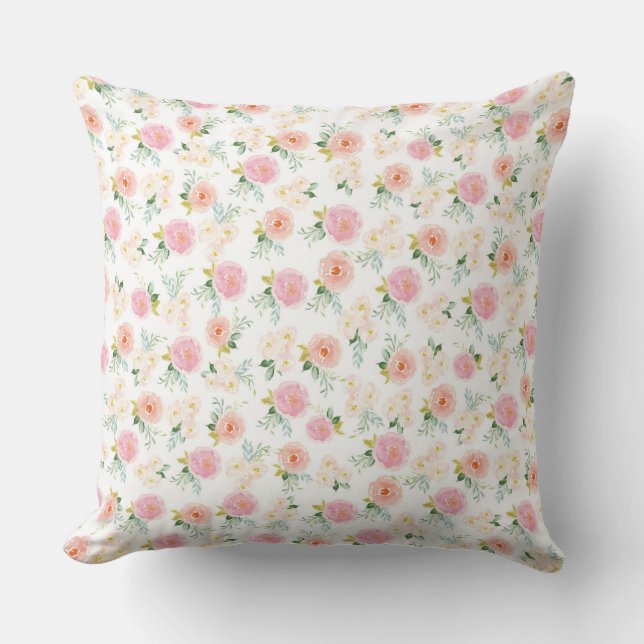 Sweet Pink Blooms Cushion (Front)
