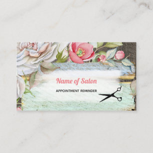 Sweet Pink Blossom Floral Hair Salon Appointment Card