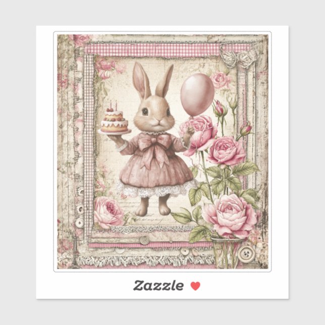 Sweet pink bunny birthday  (Sheet)