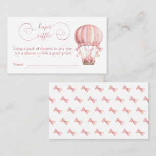 Sweet Pink Bunny in Balloon Diaper Raffle Enclosure Card