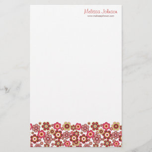 Sweet Pink Candy Daisies Flowers Girly Pattern Fun Stationery