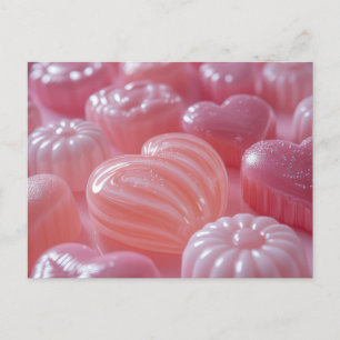 Sweet pink candy postcard