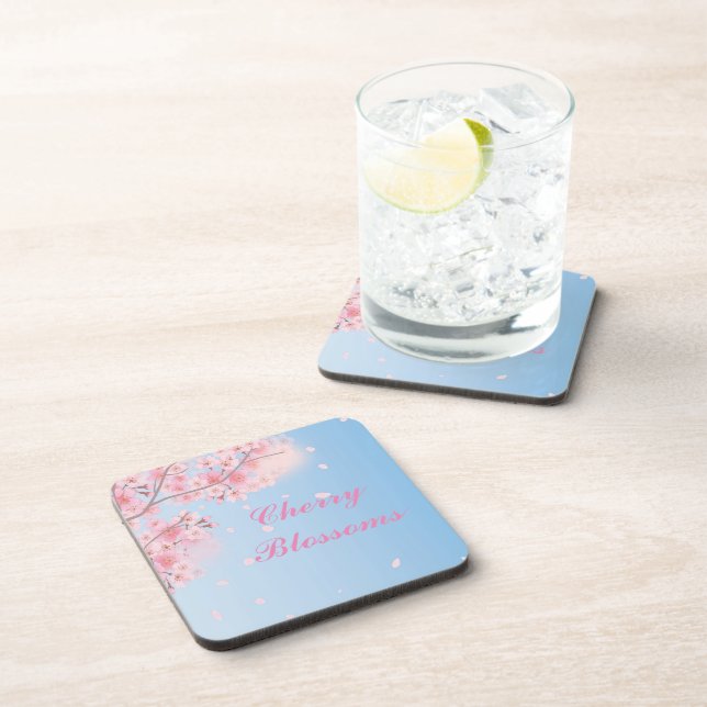 Sweet pink cherry blossoms coaster (Right Side)